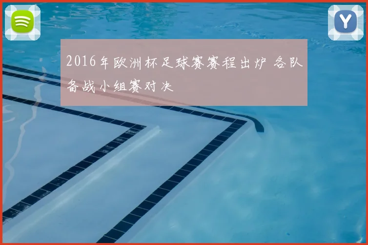2016年欧洲杯足球赛赛程出炉 各队备战小组赛对决